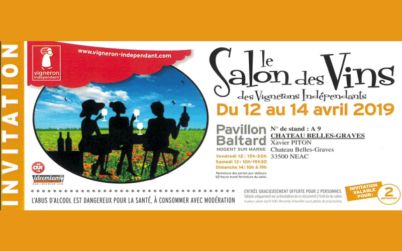 Invitation Gratuite Pour 2 Au Salon Des Vignerons Indépendants
