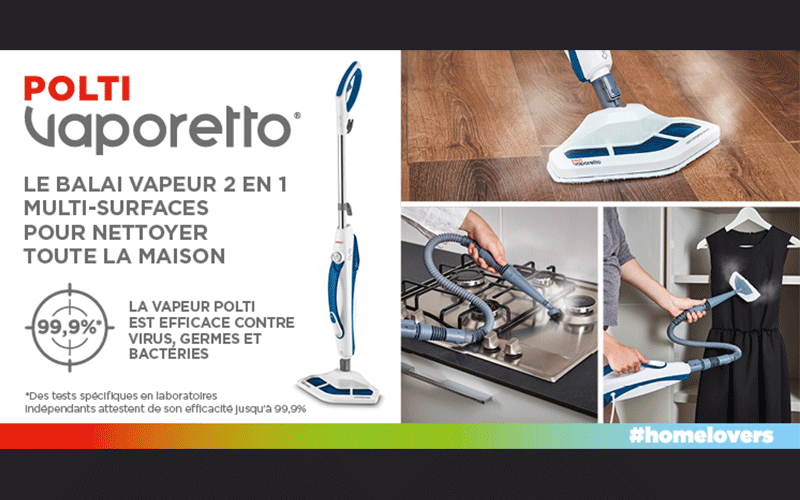 8 balais vapeur multisurfaces 2en1 Polti Vaporetto offerts Polti Vaporetto SV460_Double: Balai vapeur 2 en 1 Polti