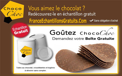 échantillon gratuit de chocolat ChocoChoc