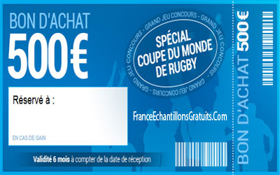 Bon d'achat de 500€ spécial coupe du monde de rugby