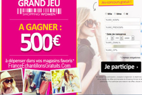 Concours Shopping Women 500 euros à gagner