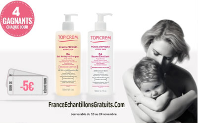 Jeu Concours 15 Lots de produits Topicrem