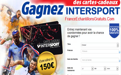 Jeu concours 150 euros chez intersport à gagner