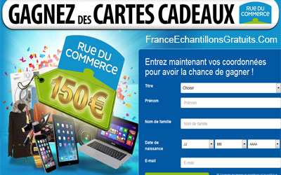 Jeu concours 150 euros de cartes cadeaux