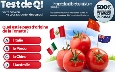 Jeu concours 500 euros - Test de QI