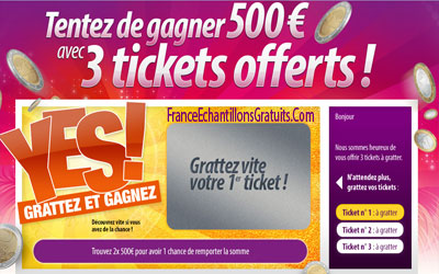 Jeu concours Grattez et Gagnez 500 euros