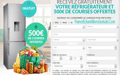 Jeu concours Réfrigérateur et 500€ de courses