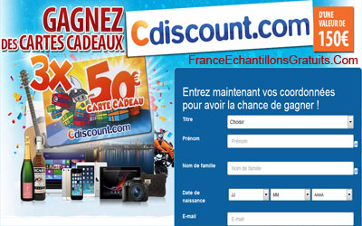 Jeu concours bons d'achats cdiscount