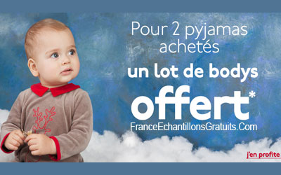 Lot de bodys natalys offert en cadeau