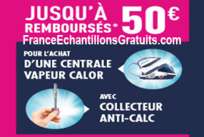 50€ remboursés pour l'achat d'un centrale vapeur Calor