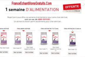 Echantillon gratuit Une semaine Royal Canin