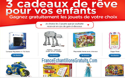 Jeu concours 3 cadeaux pour vos enfants