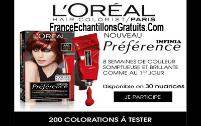 Test de produit Coloration Préférence Infinia de L'Oréal Paris