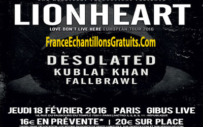 Gagnez des invitations pour le concert de Lionheart