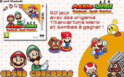 Gagnez 50 jeux vidéo 3DS "Mario & Luigi Paper Jam Bros"