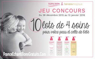 Gagnez 10 lots de 4 produits soins Topicrem