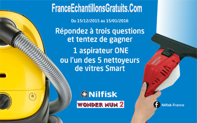 Gagnez un aspirateur Nilfisk et 5 nettoyeurs de vitres Nilfisk