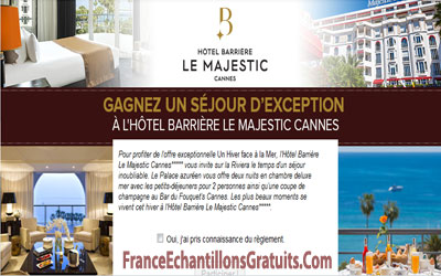 Gagnez un séjour pour 2 à l'Hôtel Barrière Le Majestic