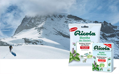 Test de produit, bonbons Ricola Menthe des Glaciers