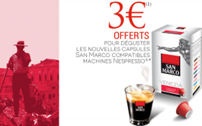 3 euros offerts sur les capsules