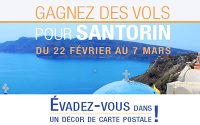 Billets d'avion A/R à destination de Santorin en Grèce