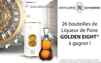 Bouteilles de Liqueur de Poire Golden Eight à gagner