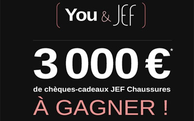 Chèque cadeau Jef Chaussures de 500 euros à gagner