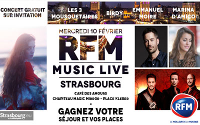 Gagnez un séjour pour 2 pour le concert "RFM Music Live"