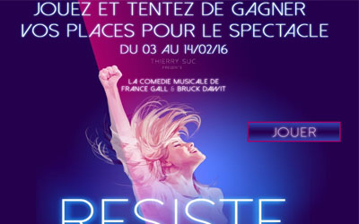 Invitations pour la comédie musicale "Résiste"