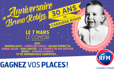 Invitations pour la soirée "Anniversaire de Bruno Roblès"