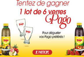 Lots de 6 verres Pago à gagner