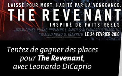 Places de cinéma pour le film "The revenant" à gagner