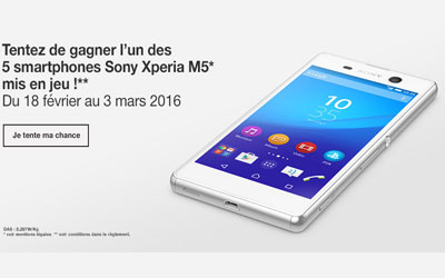 Smartphones Sony Xperia M5 à gagner