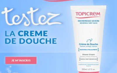 Test de produit, crèmes de douche Topicrem