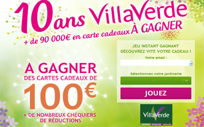 Chèque cadeau VillaVerde de 100 euros