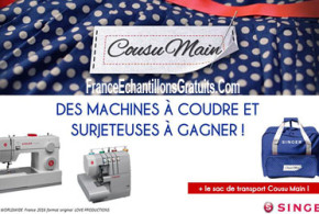 Machine à coudre + du tissu