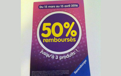 Ravensburger, OP Pâques 50% remboursés