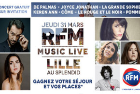 Séjour pour 2 à Lille afin d'assister au concert "RFM Music Live"