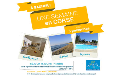 Séjour pour 5 dans une villa avec piscine en Corse