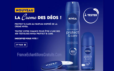 Test de produit, déodorant Protect & Care de Nivea
