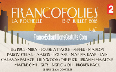 2 pass pour le festival "Les Francofolies"