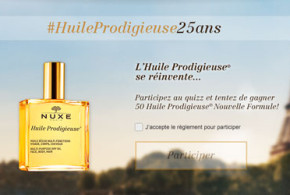 Produits de soins "Huile prodigieuse" Nuxe