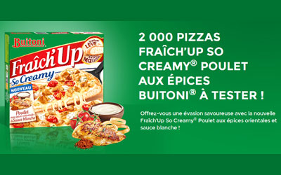 Test produit Pizzas Buitoni FraichUp So Creamy au poulet