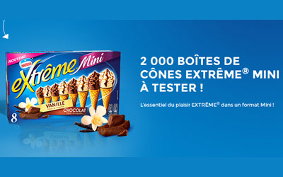 Test de produit, boîtes de Cônes Extrême Mini