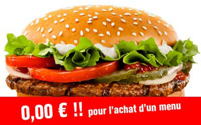 Un burger offert chez Burger King