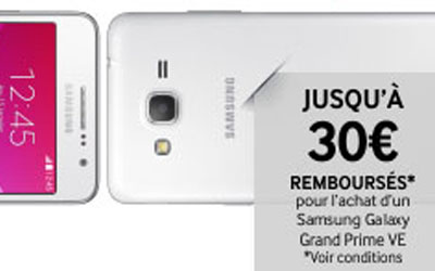 30€ remboursés pour l'achat d'un Samsung Galaxy Grand