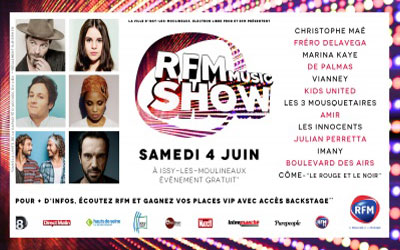 Invitations VIP pour le "RFM Music Show 2016"