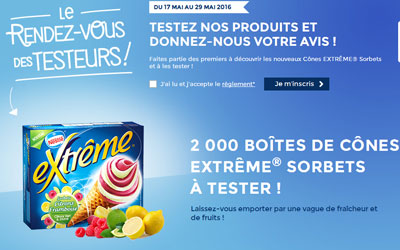 Test produit, Boîtes de Cônes EXTRÊME Sorbets