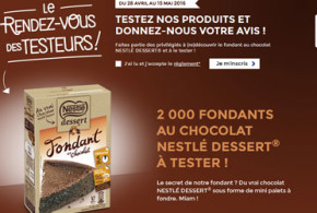 Test de produit, Fondant au chocolat Nestlé