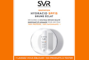 Test produit, Hydracid SPF 15 Brume Eclat de Laboratoires SVR